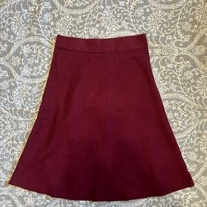 Elegant Burgundy A-Line Skirt